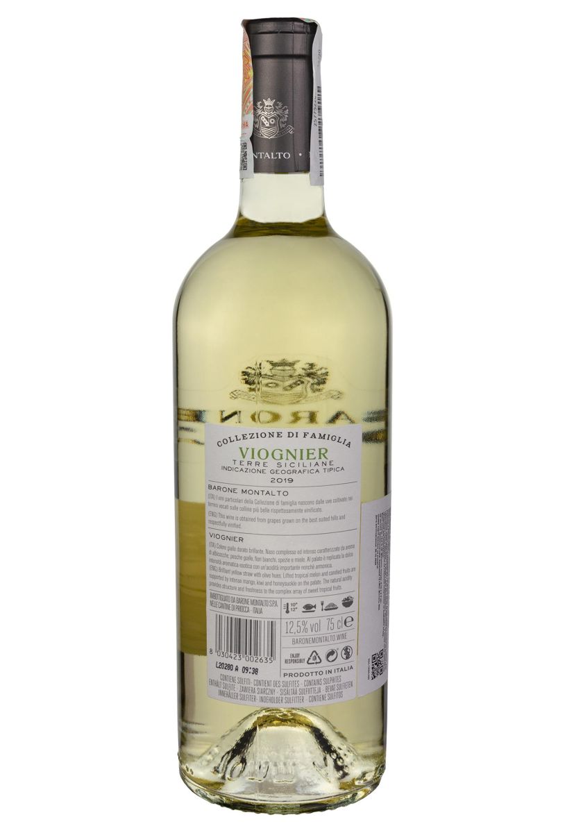 Вино Barone Montalto Viognier Collezione di Famiglia Белое сухое 0,75 л