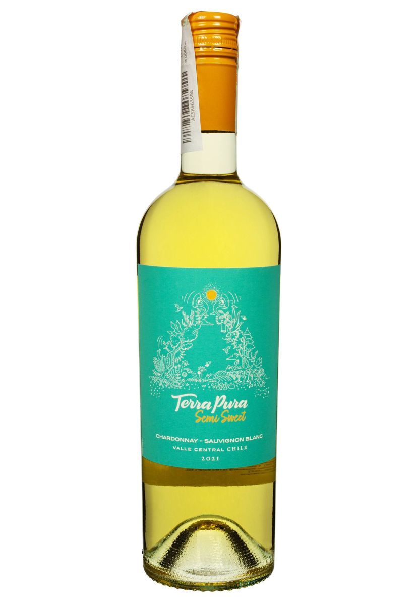 Вино Terra Pura Сhardonnay Sauvignon Blanc Біле Напівсолодке 0.75 л