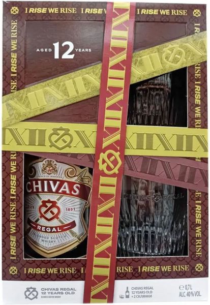 Виски Chivas Regal 12 лет с двумя стаканами 0.7 л