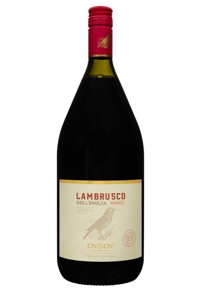 Вино ігристе Civ&Civ Lambrusco dell'emilia Rosso Amabile 1.5 л