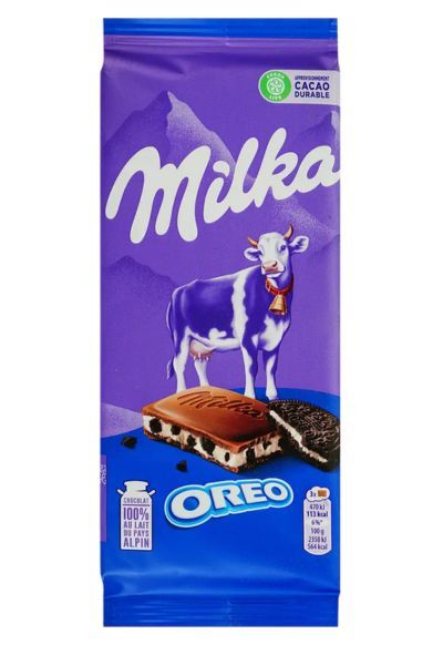 Шоколад Milka з молочною начинкою зі смаком ванілі та шматочками печива Oreo 100 г
