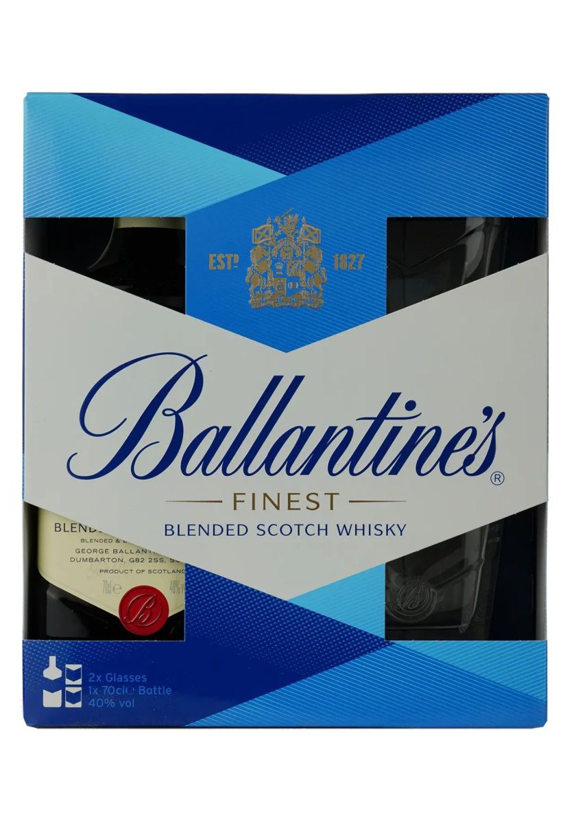 Віскі Ballantine's Finest + 2 склянки 0.7 л