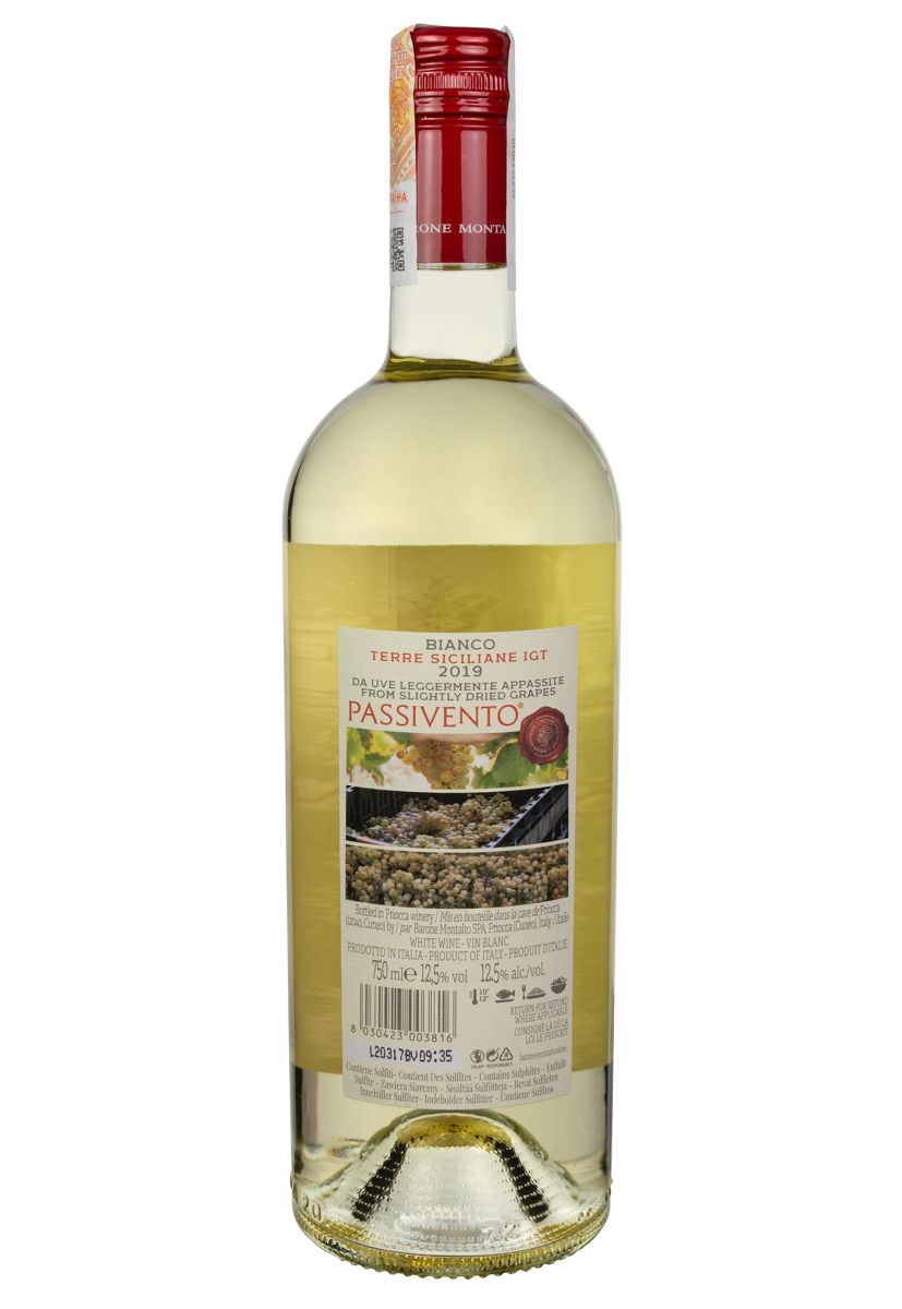 Вино Baron Montalto Passivento Terre Siciliane IGP Біле Напівсухе 0.75 л